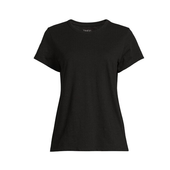 NWT Time and Tru Women’s Slub Jersey Crewneck Tee Size XXXL (22) - Black - Picture 5 of 5